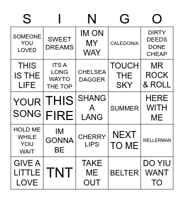 948 JORDAN’S BIRTHDAY SONGS Bingo Card