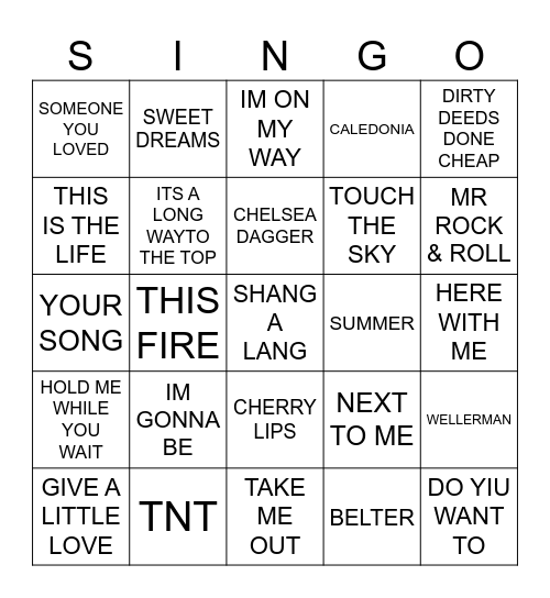 948 JORDAN’S BIRTHDAY SONGS Bingo Card