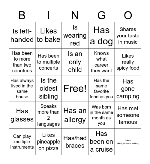 Icebreaker Bingo: Find Someone Who Bingo Card