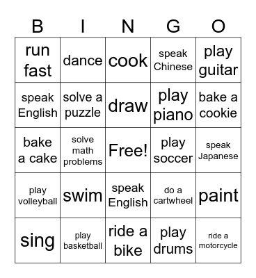 Friendship Bingo Card