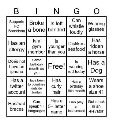 IMPACT'S icebreaker Bingo Card