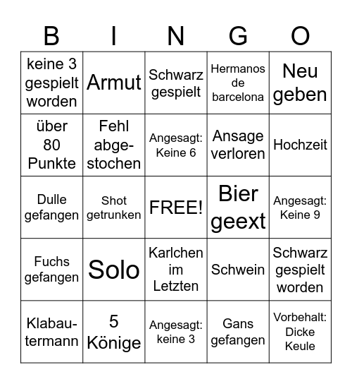 DK Bingo Card