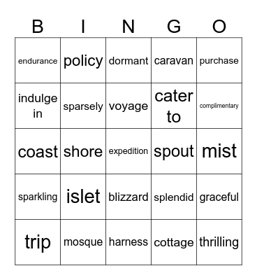 Traveller B2 Modules 1-2 Bingo Card