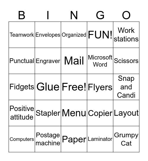 Office Practice Bingo Card