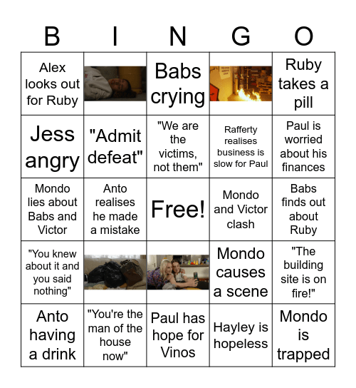 Fair City Bingo Card