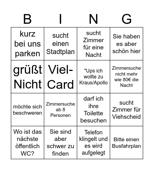 BHP Bingo Card