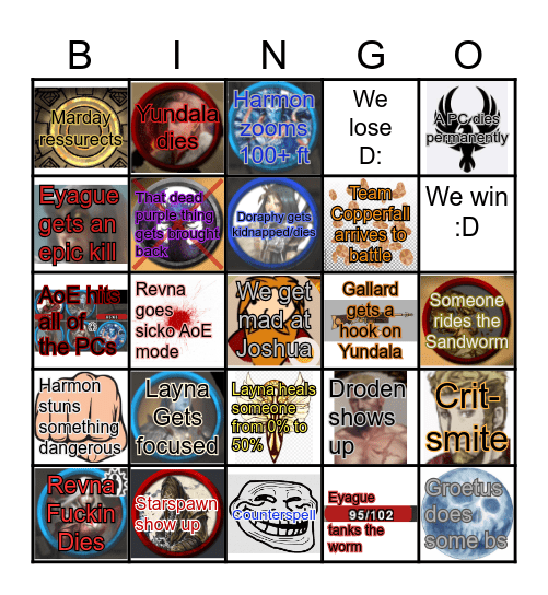 BOSSFIGHT!!!! Bingo Card