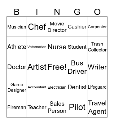 Career Bingo Card