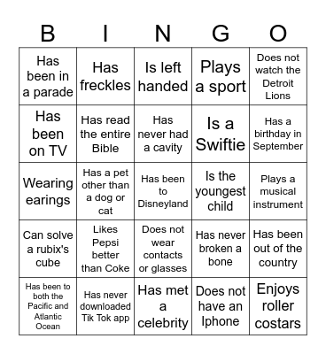 Youth Leader Bingo Card