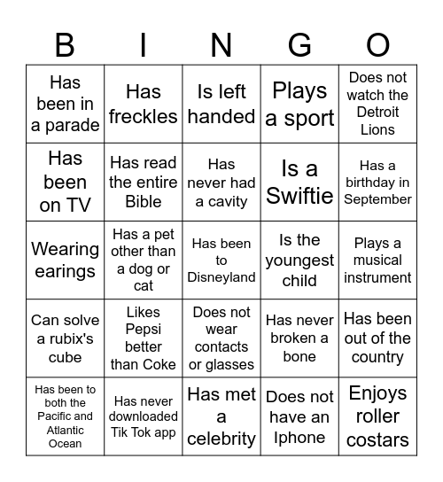 Youth Leader Bingo Card