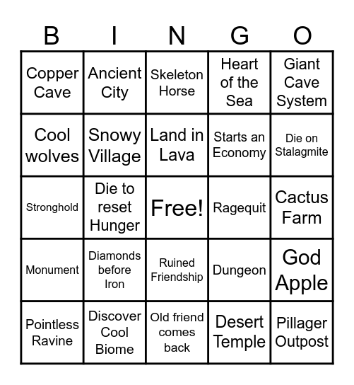 S4 Bingo Card