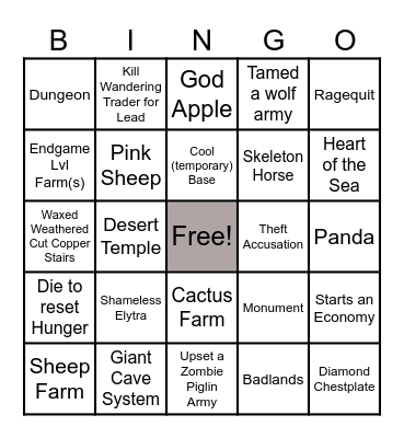 S4 Bingo Card
