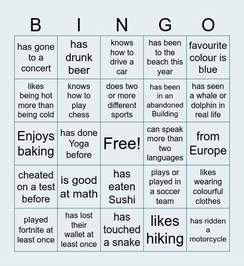 Bingo Card