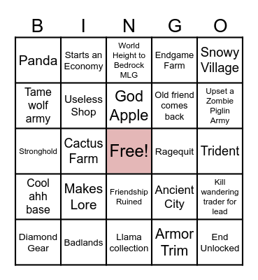 S4 Bingo Card