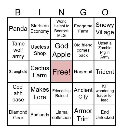 S4 Bingo Card