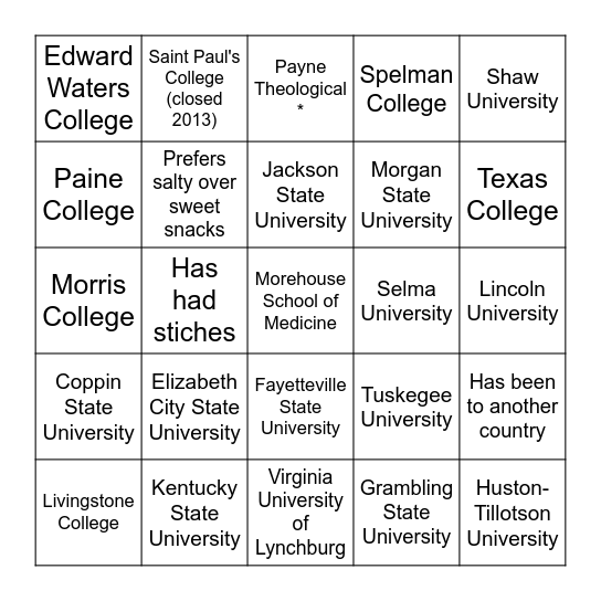 CFP staff day Bingo Card