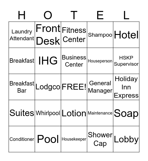 Holiday Inn Express & Suites Bingo Card