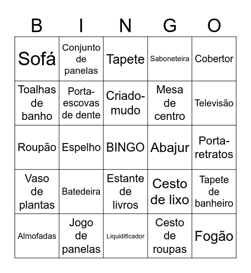 Chá de Panela Renata e Fábio Bingo Card