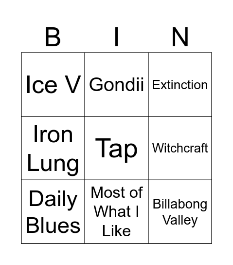 Milwaukee Bingo Card