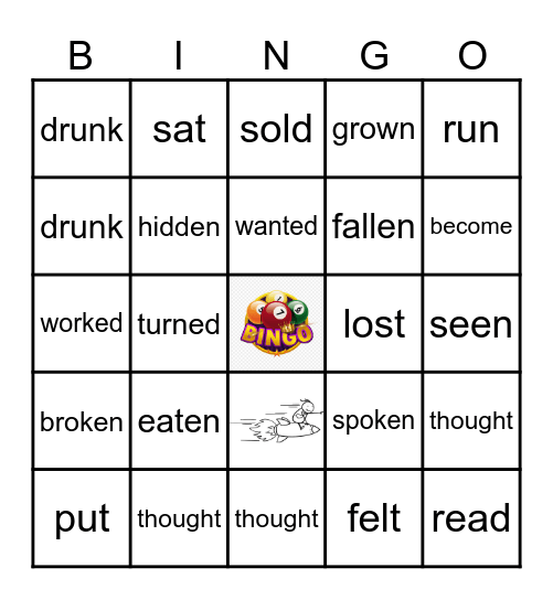 Past Participle Bingo Card