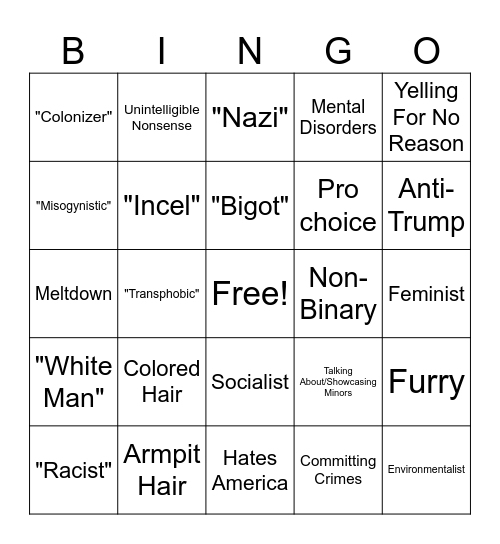 Woke Bingo Card