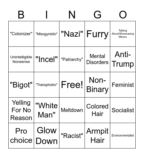 Woke Bingo Card