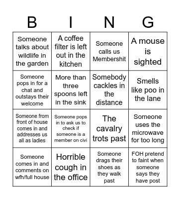 Office Bingo Card