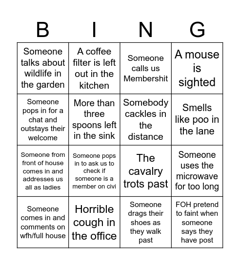 Office Bingo Card