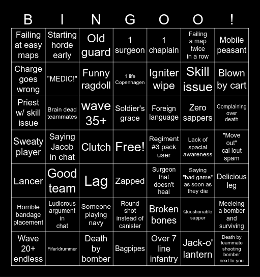 G&B Ultimate bingo card Bingo Card