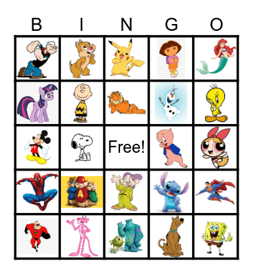 Cartoons Bingo Card