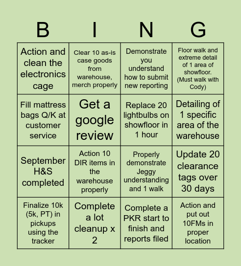 Sept. 2024, MERCH BING! Bingo Card