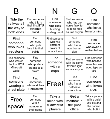 Eden Bingo Card