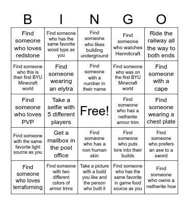 Eden Bingo Card