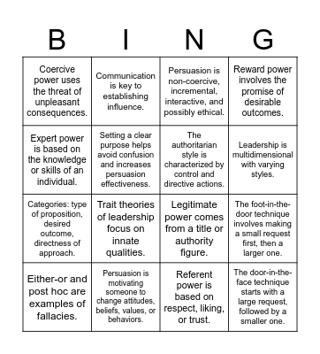 Team A Bingo Card