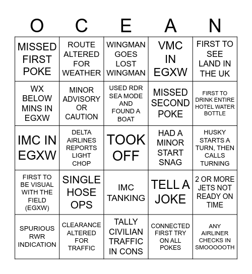 TRANSATLANTIC 5SQUARE Bingo Card