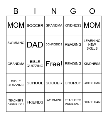 MIA's BINGO Card