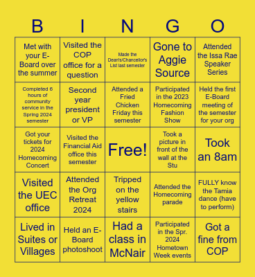 COP Bingo 2024 Bingo Card