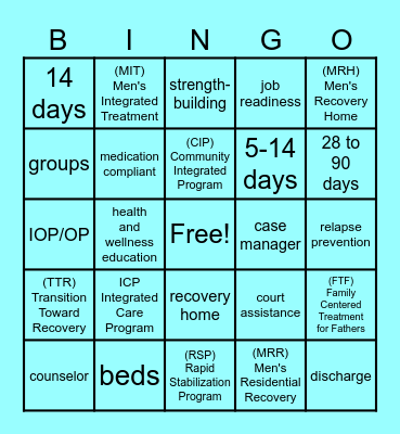 Discharge Bingo Card
