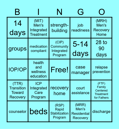 Discharge Bingo Card