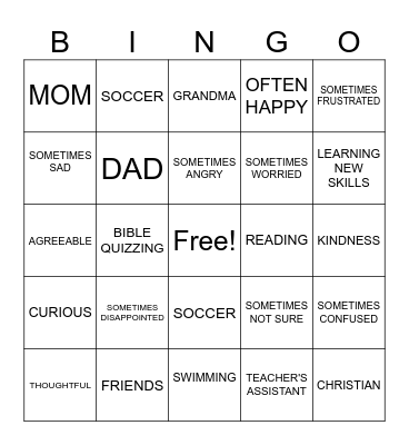 MIA's BINGO Card