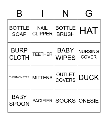 BABY BINGO Card