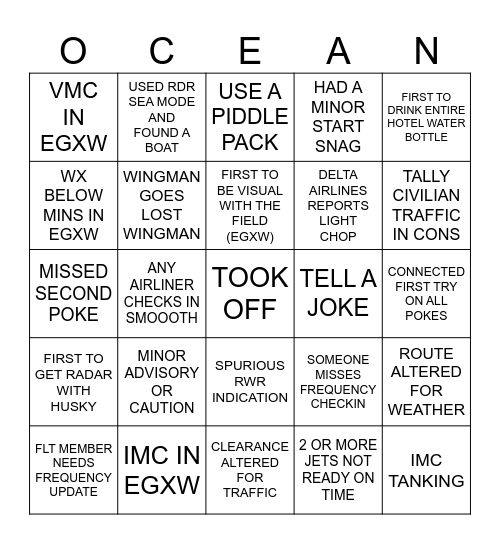 TRANSATLANTIC 5SQUARE Bingo Card