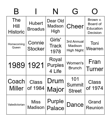 Women's Royal Brunch Bingo Card