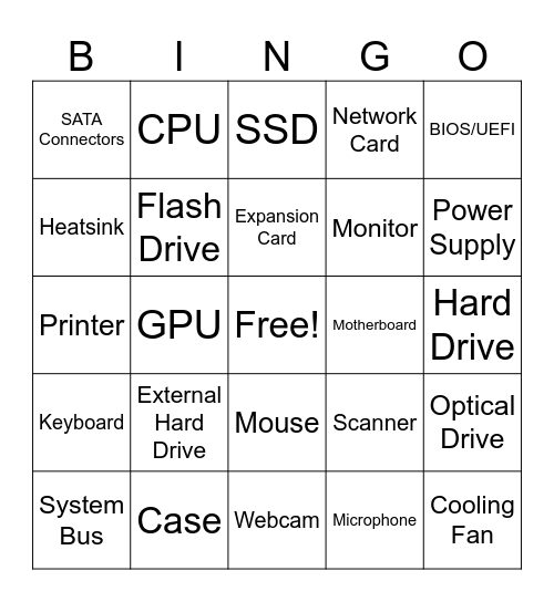 HARDWARE BINGO Card