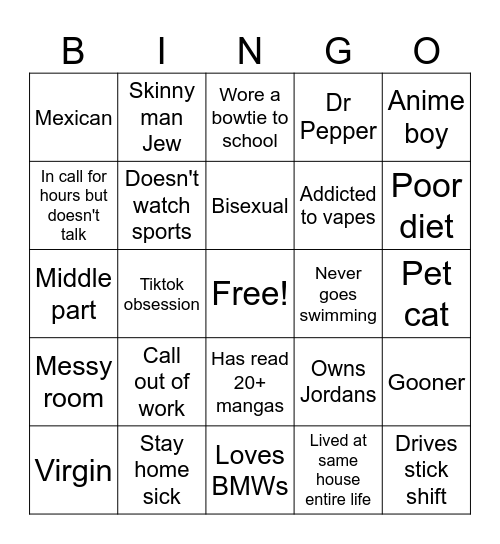 Joey Bingo Card