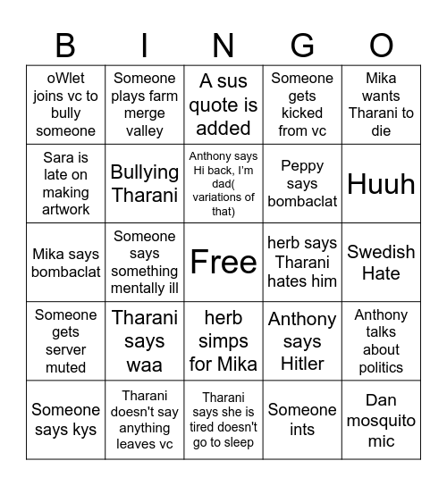 Daily Bingo Card