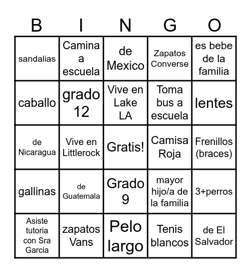 Hello, My Name Is... Bingo Card