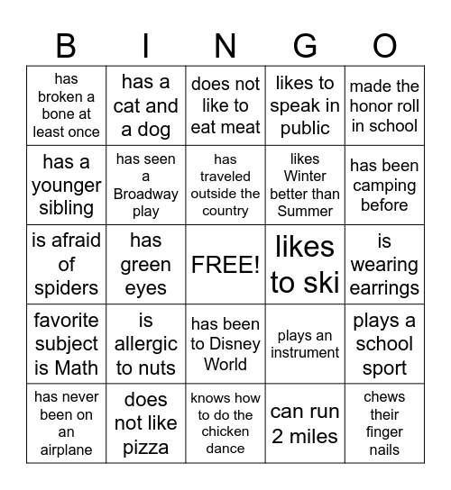 Youth Group Bingo! Bingo Card