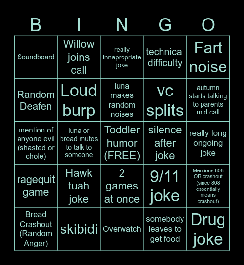 Bing Bingo Card