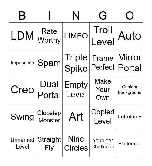 RECENT TAB BINGO Card